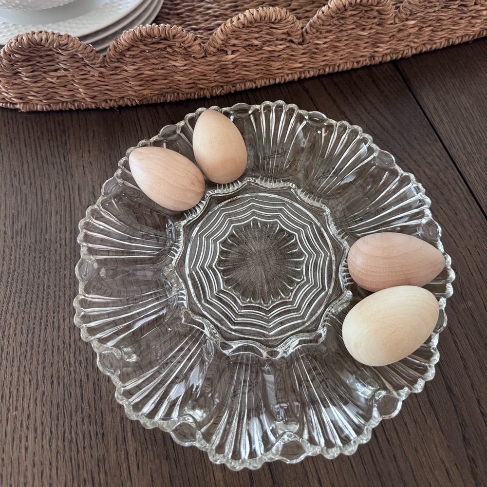 Vintage Glass Egg Plate